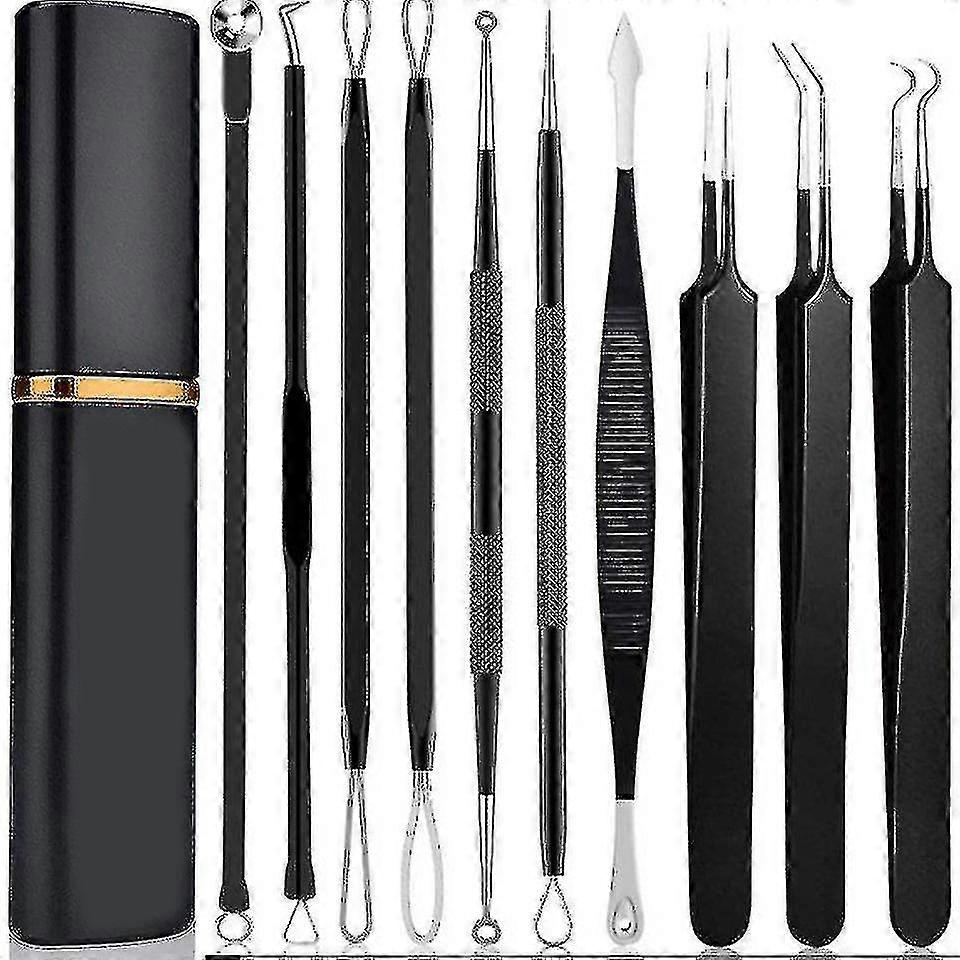 Pimple Popper Tool Kit,10 Pcs Professional Pimple Comedone Extractor Tool Acne Removal Kit