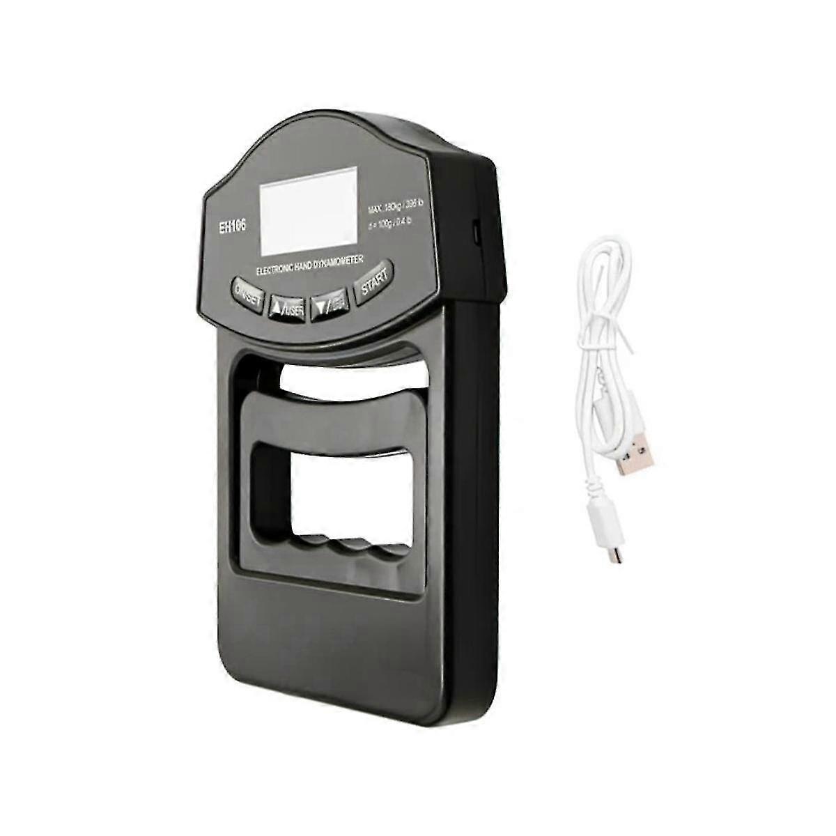 Testeur de force de préhension, 396Lbs/180Kg Dynamomètre numérique à main Mesure de force de préhension USB LCD Écran Main