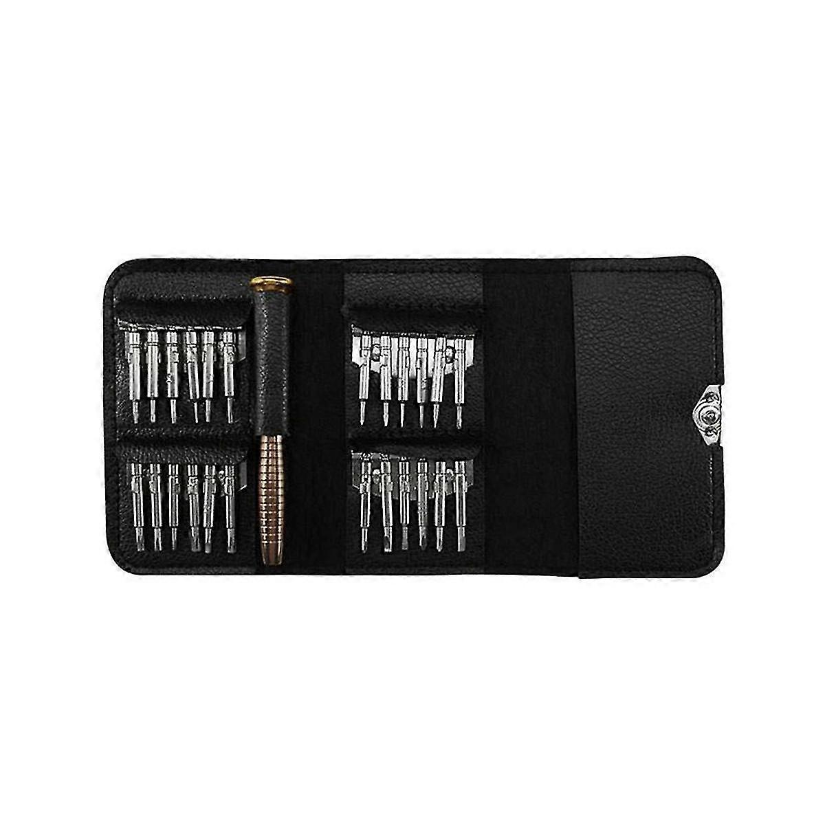 For 25-In-1 Multifunctional Leather Case, Manual Screwdriver Bit Set for Mobile Phone, Notebook Maintenance