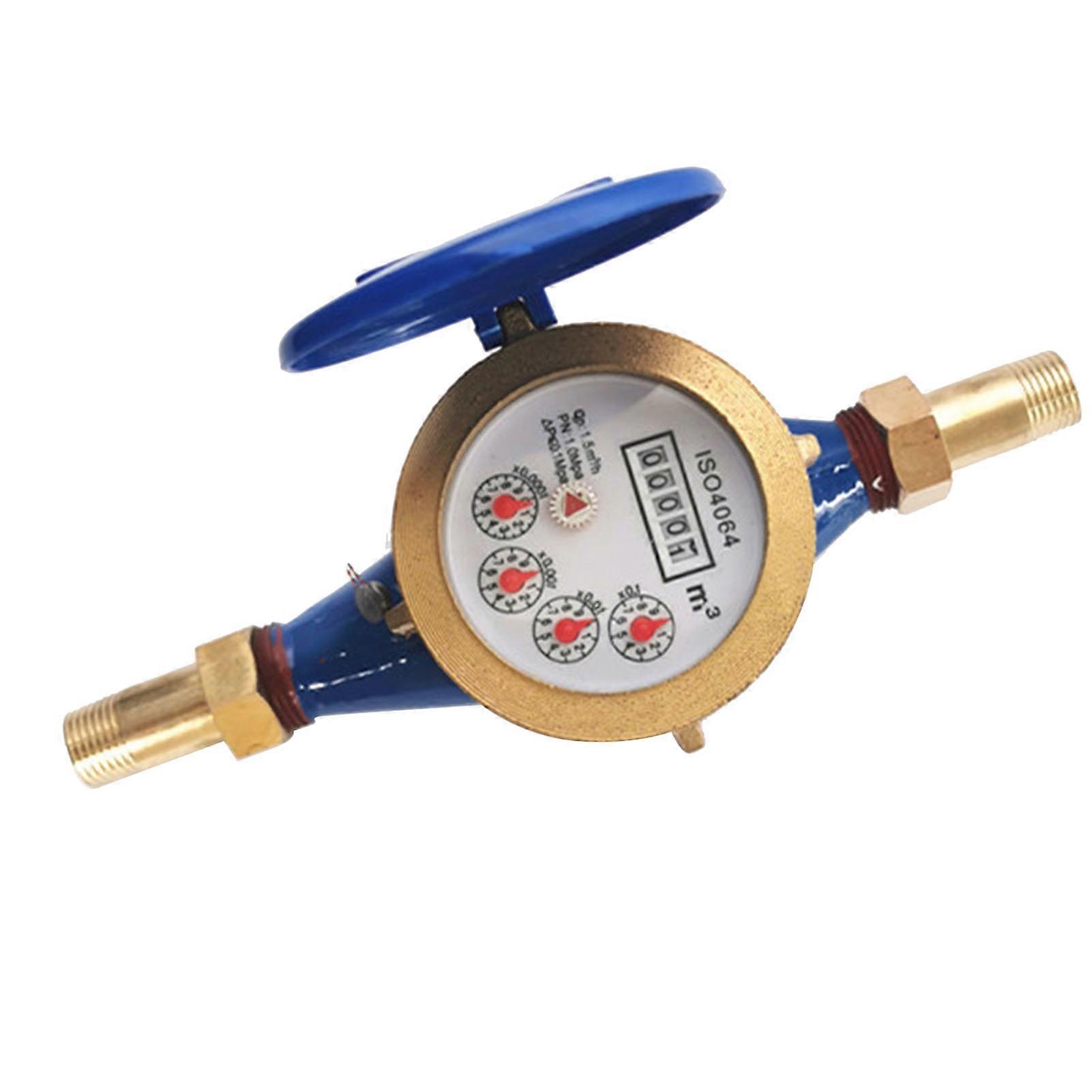DN15 Rotor Type Tap Water Flow Meter Dry Cold Outlet Water Meter for Household Iron Shell