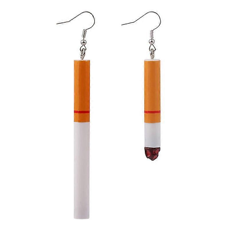 1 Pair Creative Cigarette Shape Earrings Unique Stud Earrings Asymmetric Earring