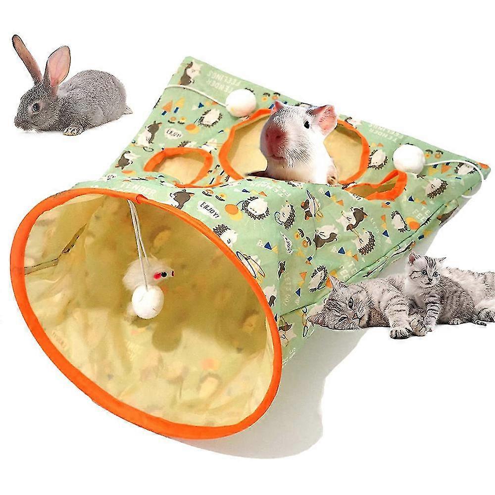 Pet Cat Tunnel Cat Tunnel Bag With Interactive Toys Foldable Cat Drill Bag
