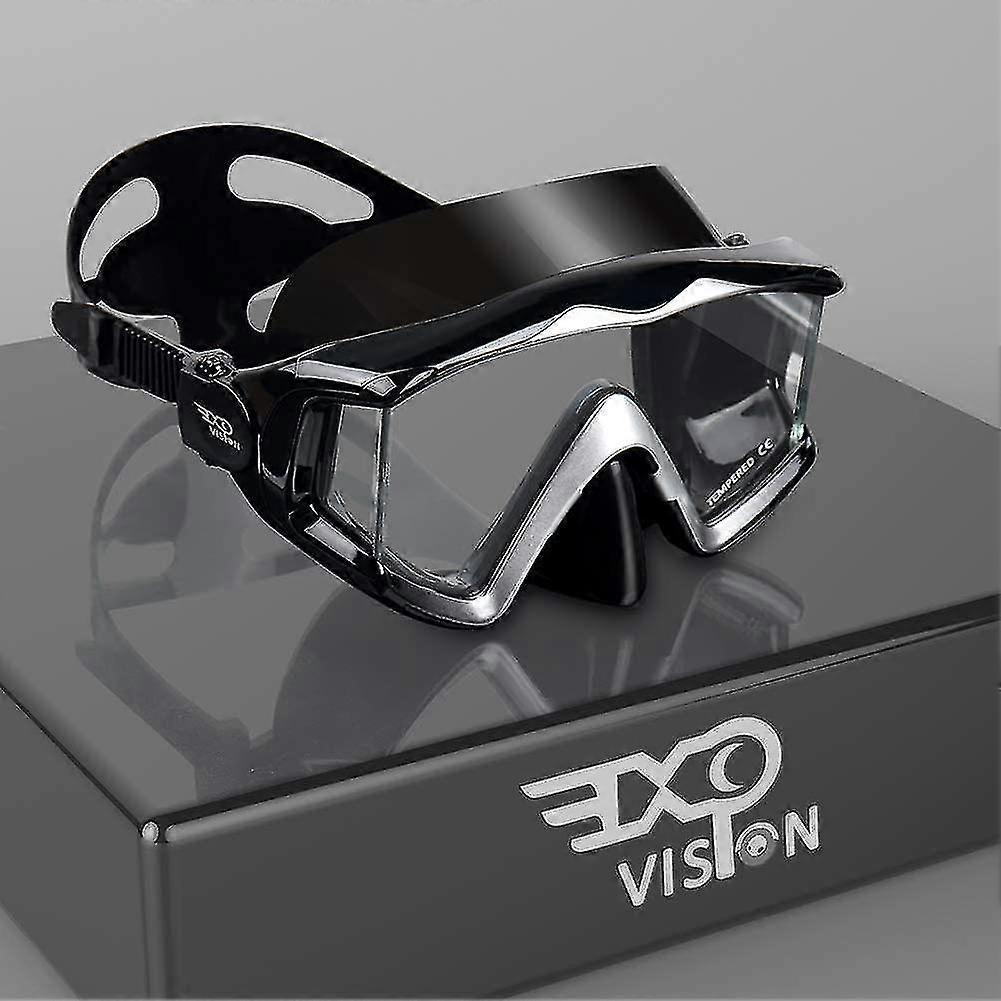 قناع غوص بانورامي للبالغين ، قناع غوص غطس من الزجاج المقسى ، نظارات سباحة متميزة مع معدات غطس بغطاء الأنف - Yvan