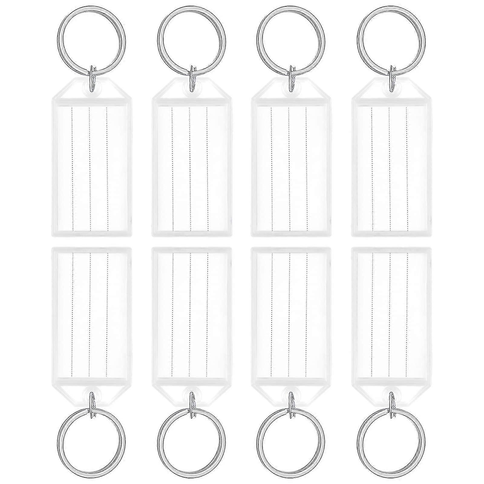 20 عبوة 5 سم ملصقات بلاستيكية شديدة التحمل مع معرفات عناصر بيضاء مع ملصقات ورقية فارغة وأغطية شفافة وحلقات مقسمة