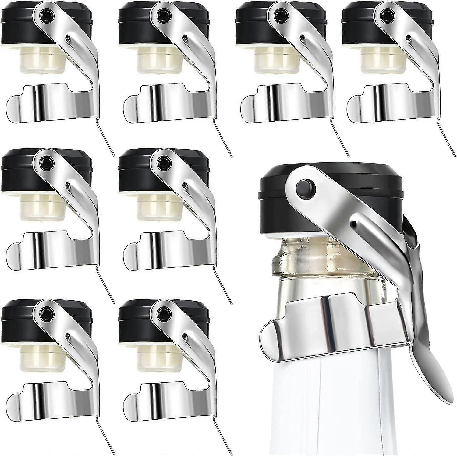 Rolhas de champanhe de aço inoxidável 2,71 x 1,93 polegadas (8 peças)