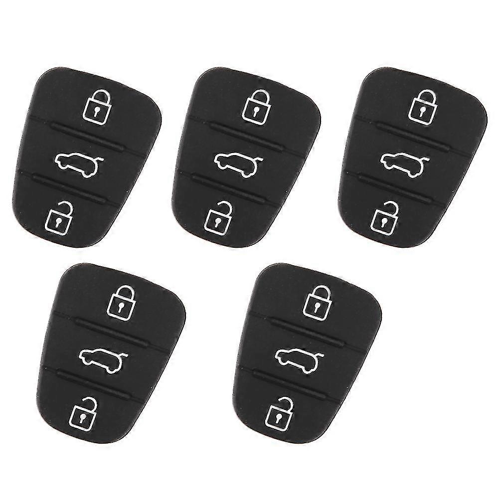 5pcs Replacement Key Shell Rubber 3-Button Pad Fit for undai Fit for Kia(without Letter)