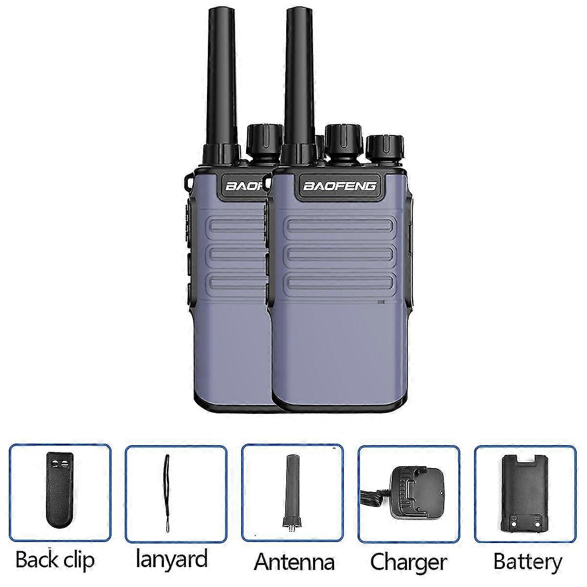 2 Pcs bf-v8 mini usb charging walkie-talkie 5800 mah long standby for hotel restaurant two way radio