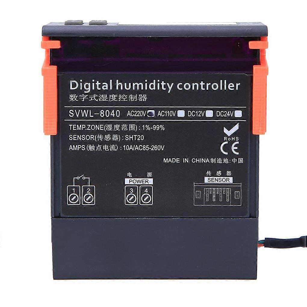 220V Digital Air Humidity Control Controller Range 1 -99 RH HM-40 Type Sensor