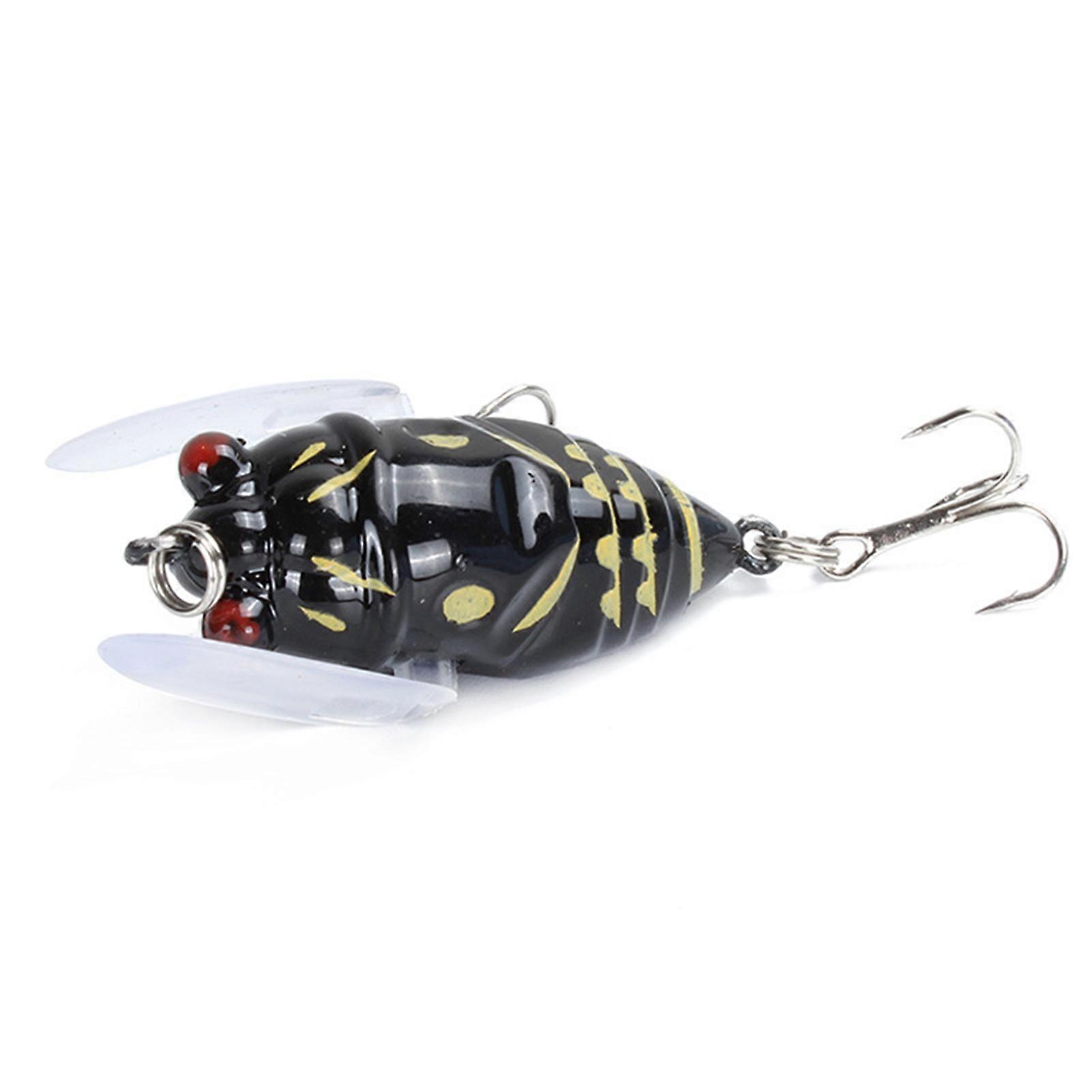 5cm/6g Plastic Bionic Bait 3D Eyes Colorful Body Artificial Insect Bait for Saltwater Freshwater Fishing