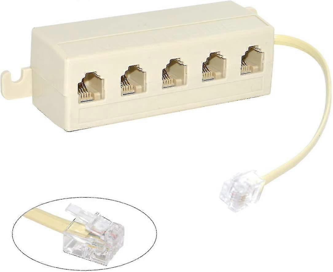5 Way Outlet 6p4c Rj11 Teleph Ph Modular Line Splitter Adapter Bei 1-in-5-out Ft