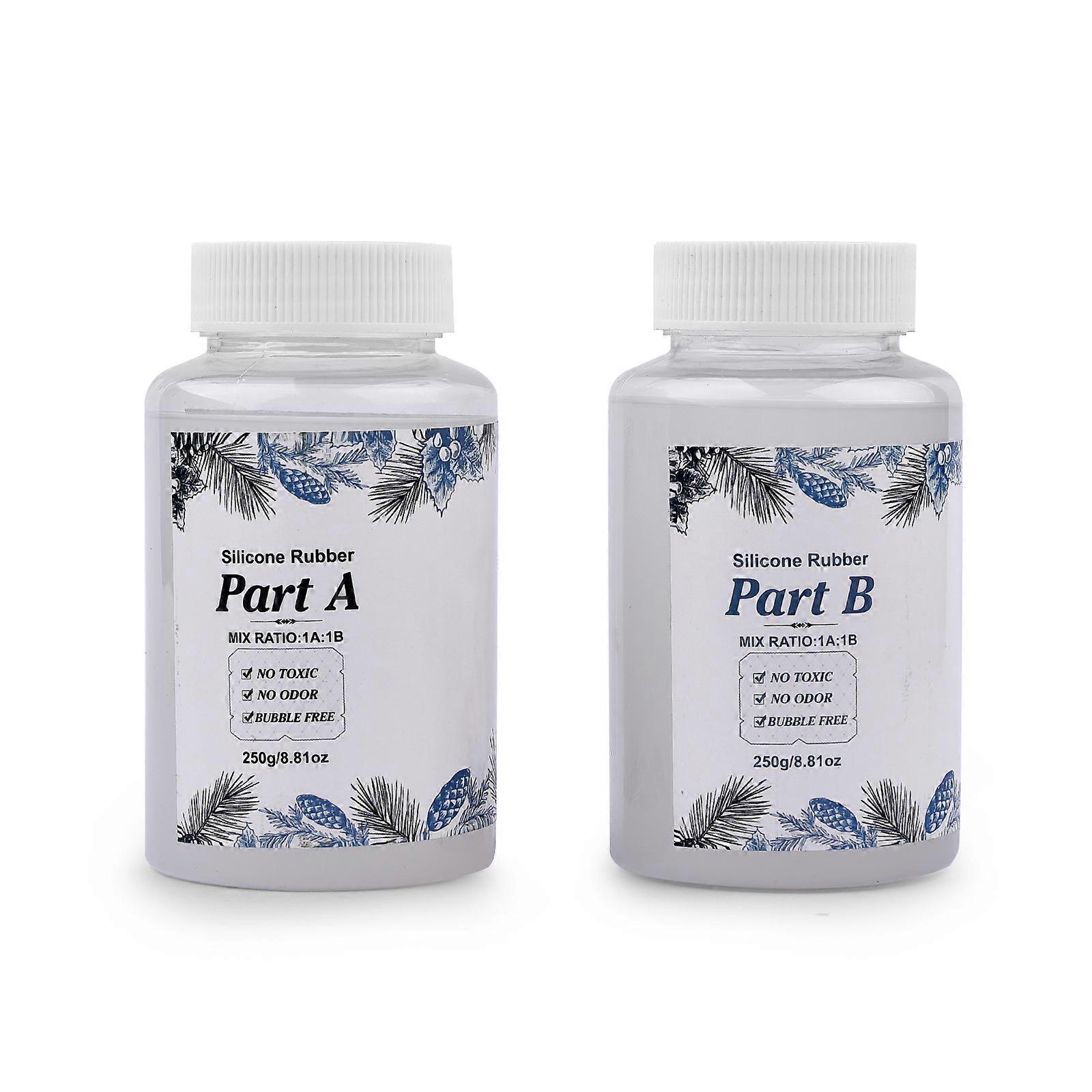 1: 1 AB Nestemäinen kumi läpinäkyvä nopeasti kovettuva liima silikonimuotin valmistus Kotitalouskäsityömateriaalit 200/500/1000ML