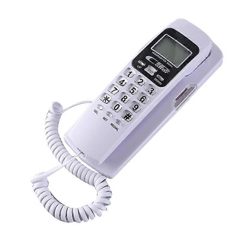 Flash Redialing Corded Telephone with LCD Display Calendar Redial for Home Office Fixed Landline B666