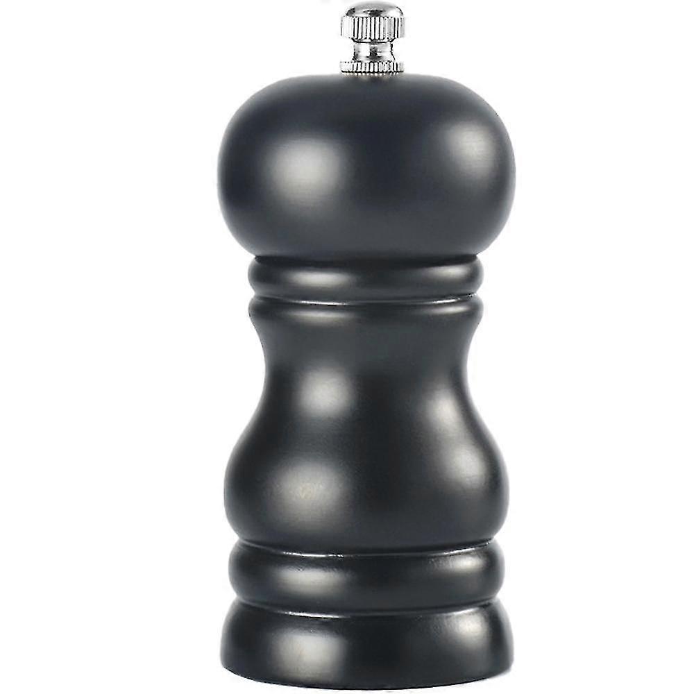 Solid Wood Pepper Grinder With Ceramic Grinding Core, Black