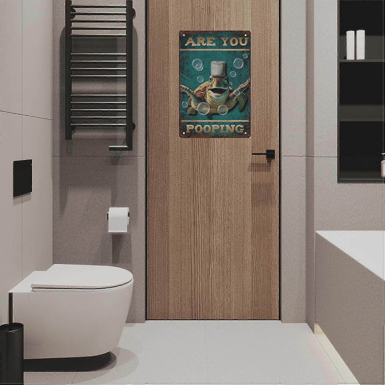 Targhe in metallo con bulldog are you Pooping vintage cartelli retrò in alluminio per WC, bagno, giardino, casa, bar, caffetteria, decorazione, 20,3 x 30,5 cm