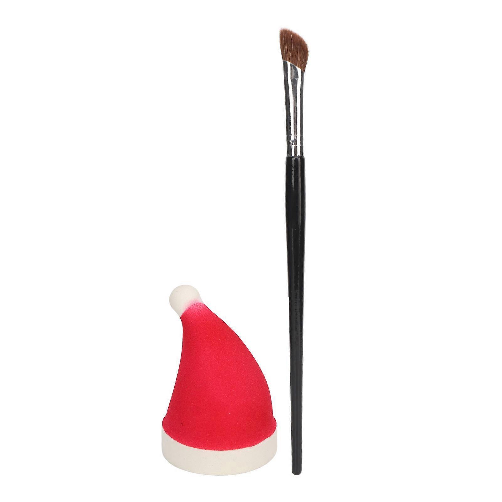 Angle Brush Sponge Kit Red Christmas Hat Shape Makeup Sponge Nose Shadow Brush Set