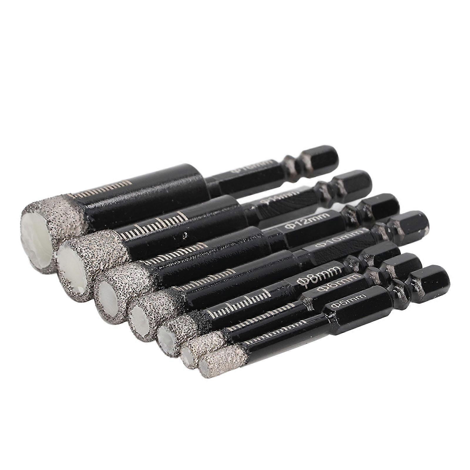7 Pcs Diamond Drill Bits Wet and Dry Use Brazing Core Drill Bit Hex Shank Diamond Hole Saw Kit for Tile Marble Granite