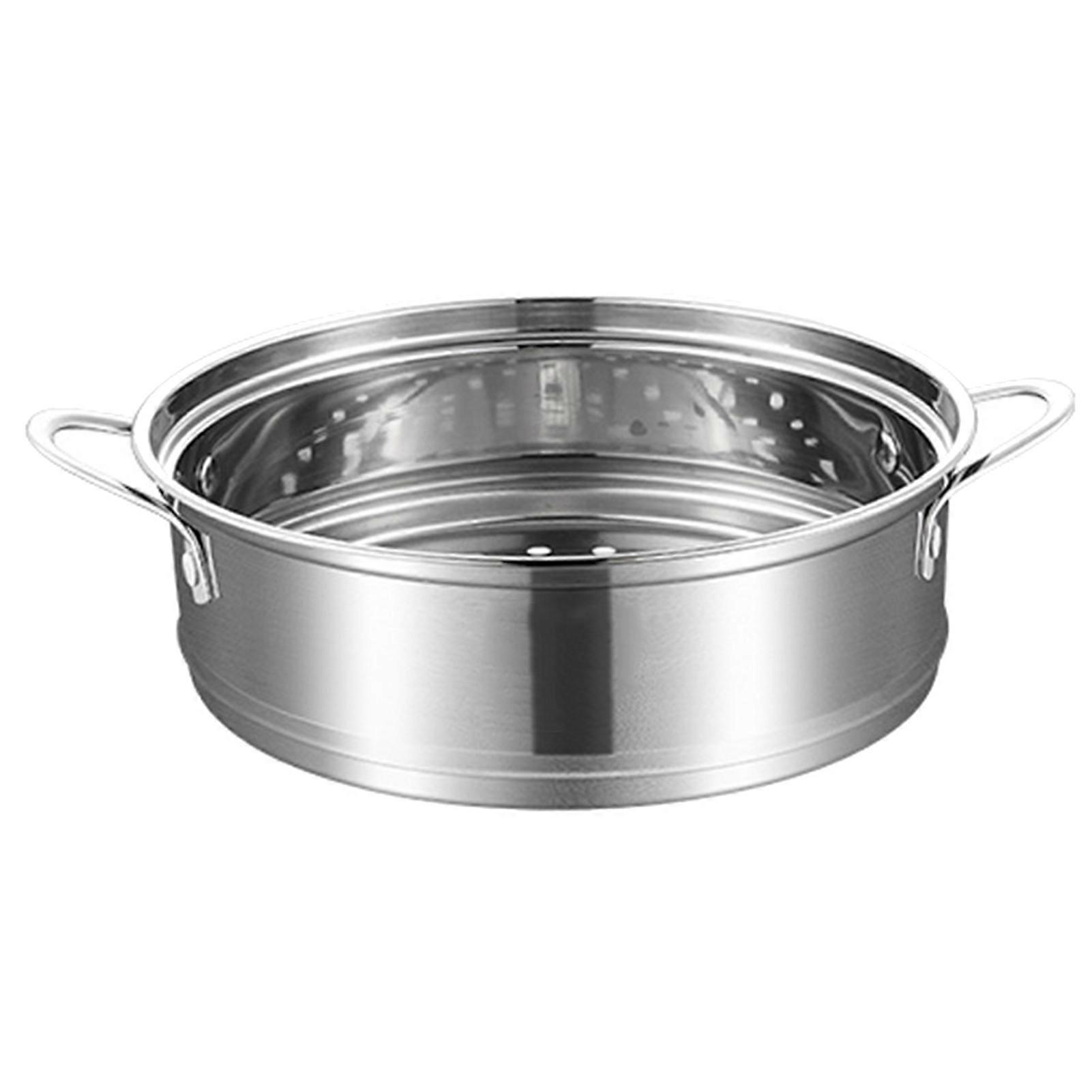 Vegetable Steamer Multiple Layers Easy to Use Convenient Cleaning Anti-rust Food Grade Upper Steaming with Handle Stainless Steel Buns Steamer Home Su