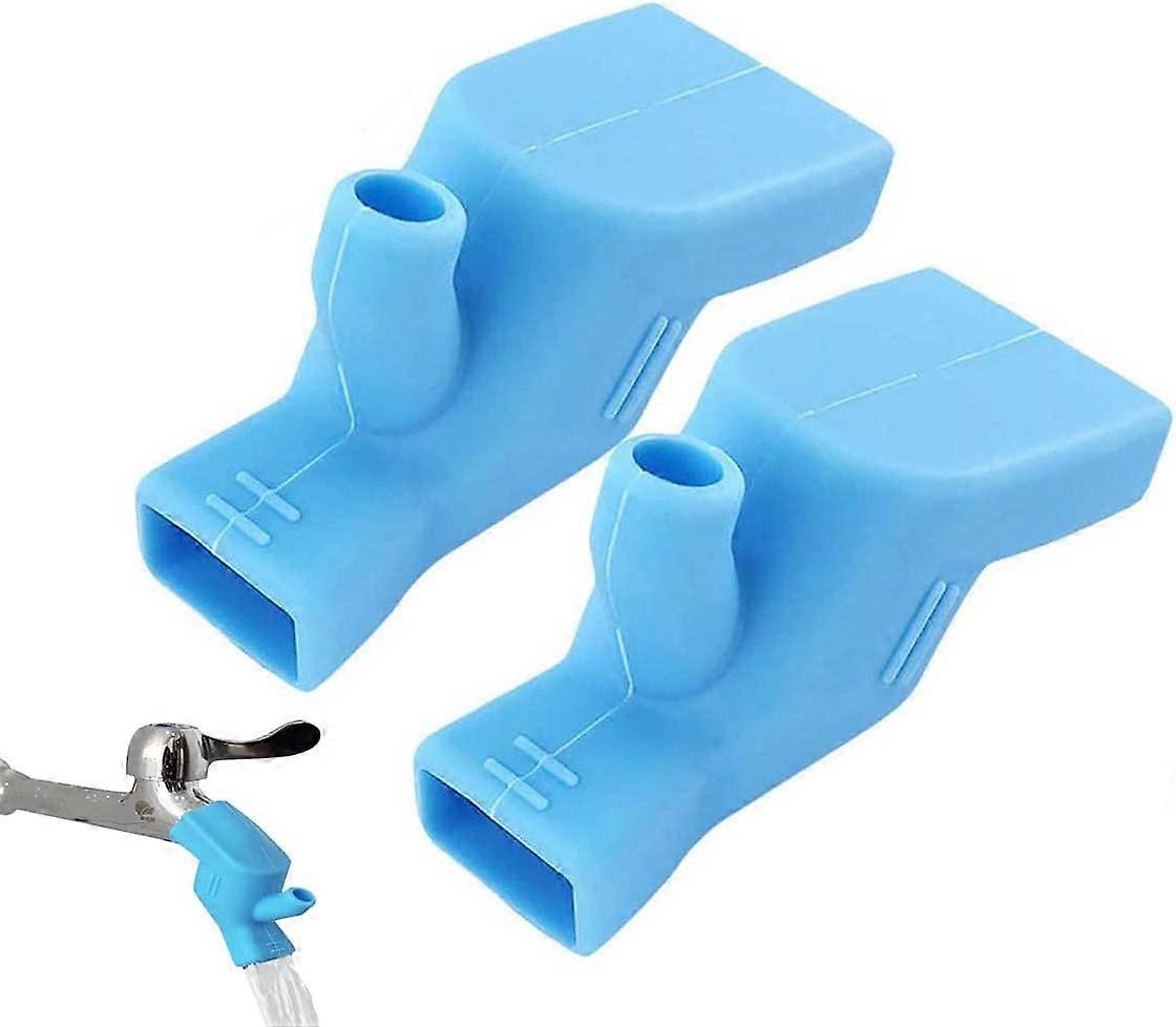 2 Pack Silicone Faucet Extender(Blue)