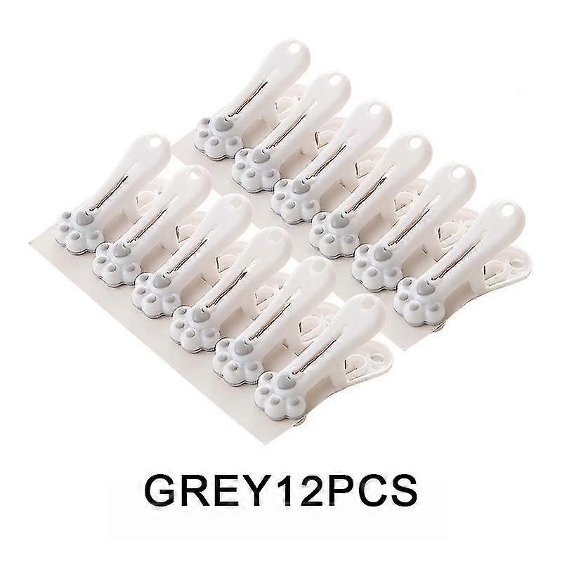 12pcs Clothespin Multifunctional Beach Towel Clip Handmade Plastic Windproof Clothespin Cute Socks Creative Cat