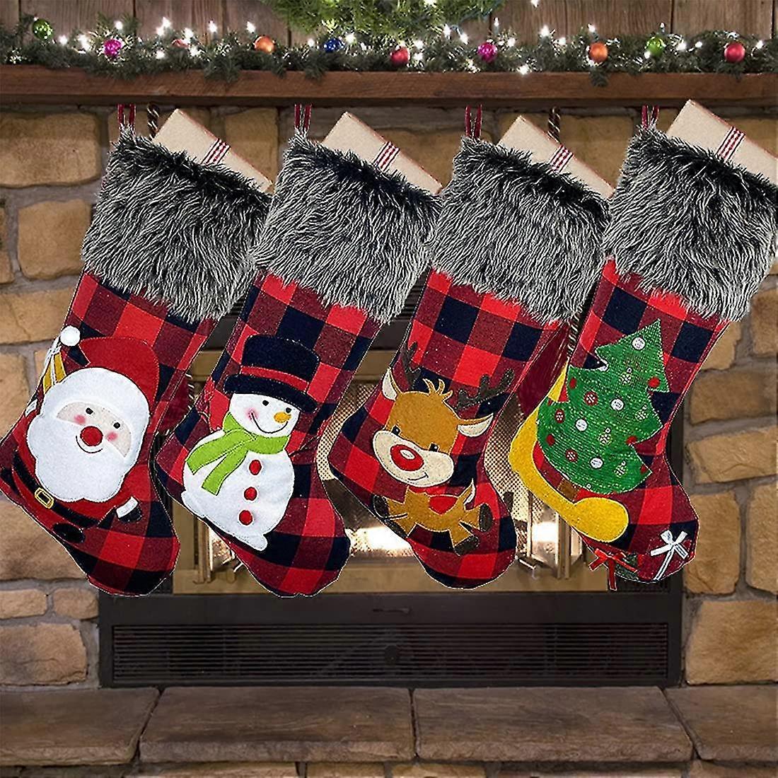 4 pack christmas stocking classic large stockings