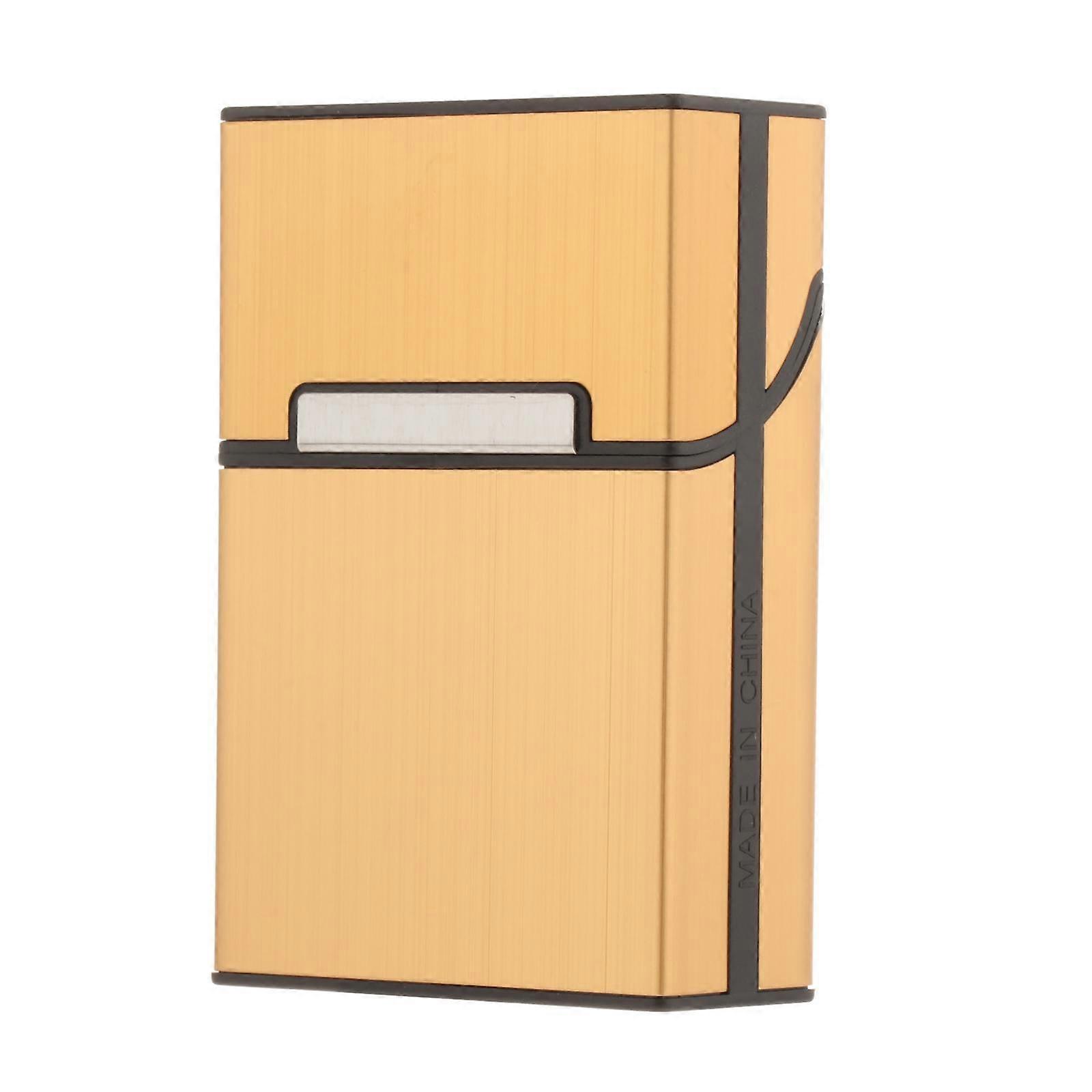 20 Cigarette Case Waterproof Regular Size Box Holder Accessory Golden