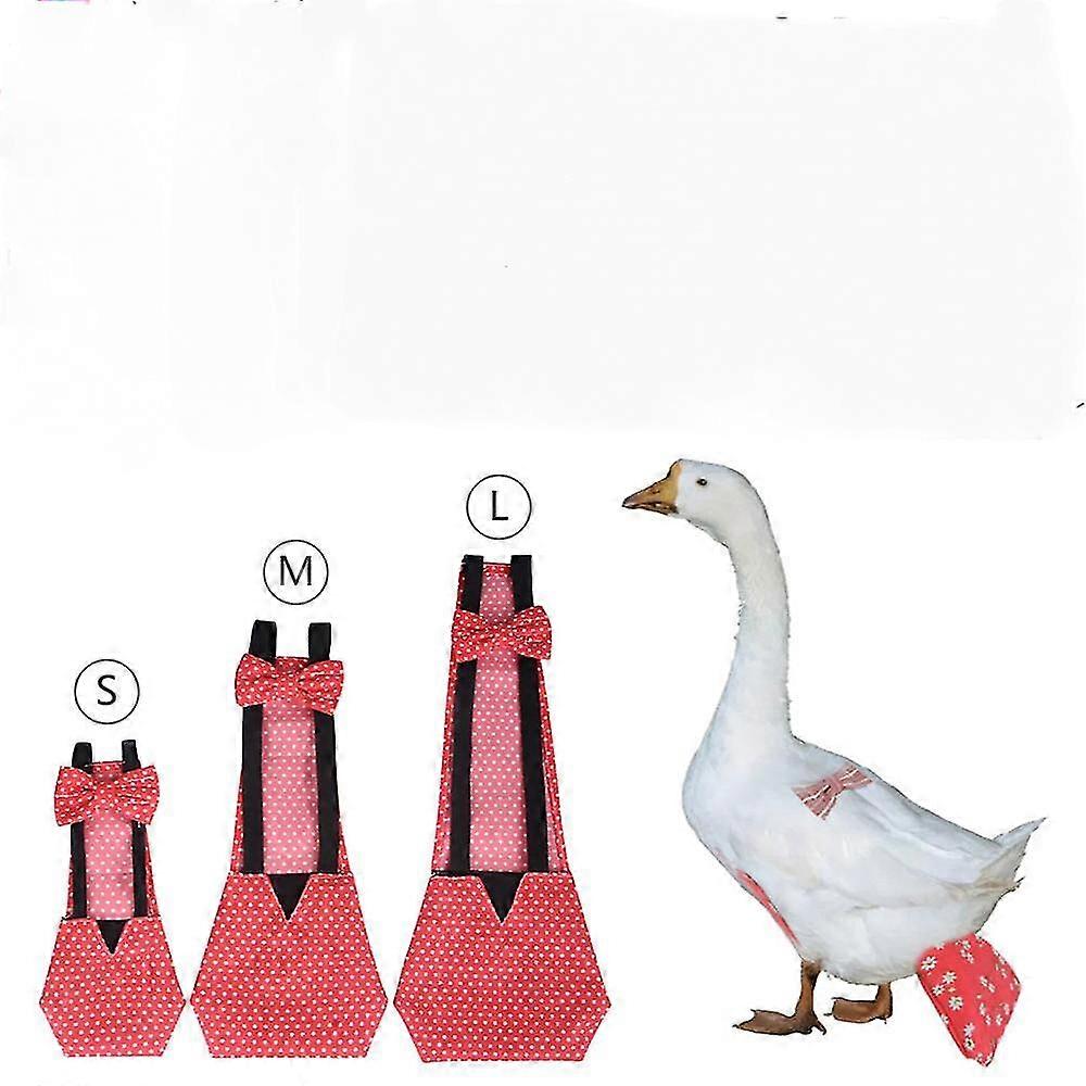 Reusable Cloth Cloth Diapers For Poultry - Fashion Diapers For Goose, Duck, Hen, Pigeon - Red - Size L