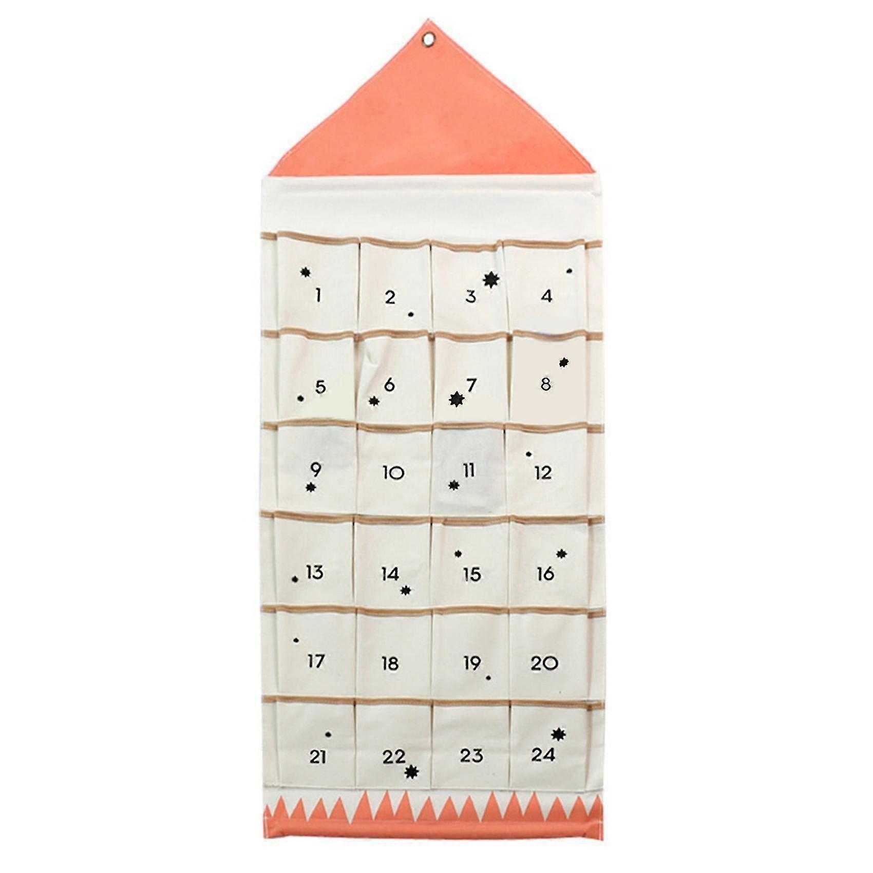 24 Fickor Tyg Julkalender Till Hängande Julprydnader A