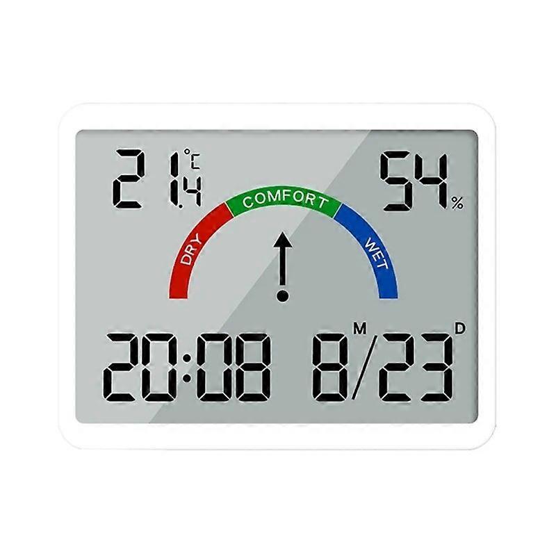 Large Display Digital Wall Clock Date&Temperature Humidity Sensing Perfect for Home and Office Use Battery Operated Easy Install