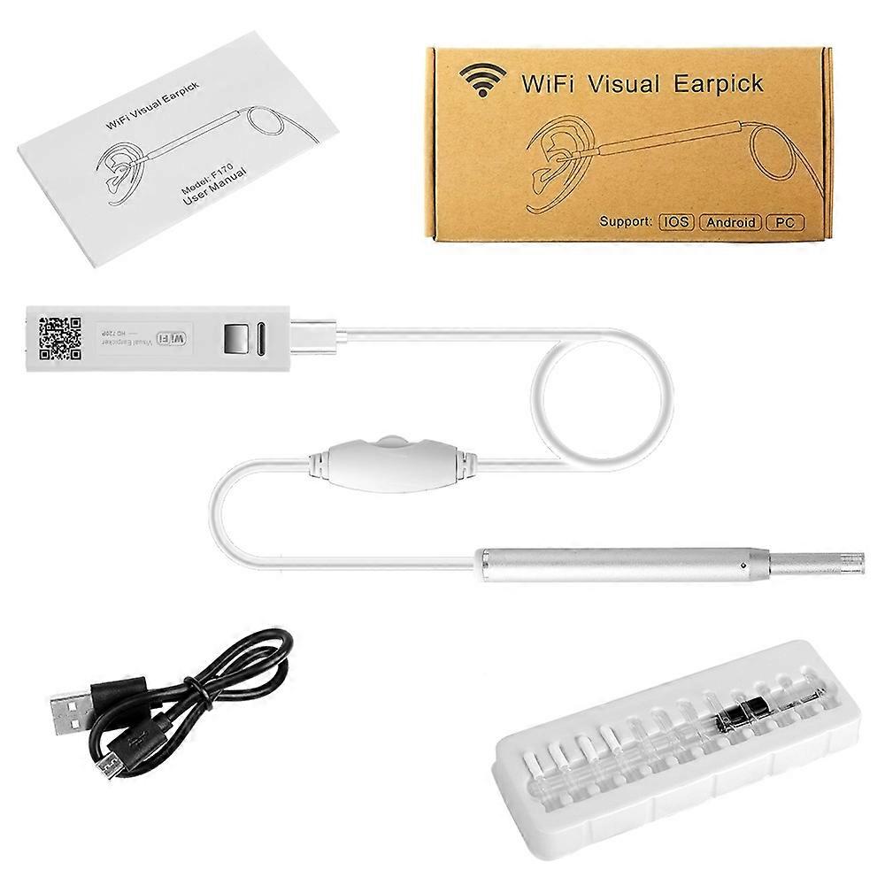 5.5mm Visual Wireless Otoscope 720P HD Ear Picker WiFi Endoscope Camera for Ear Cleaning Health Check for Android/IOS/PC
