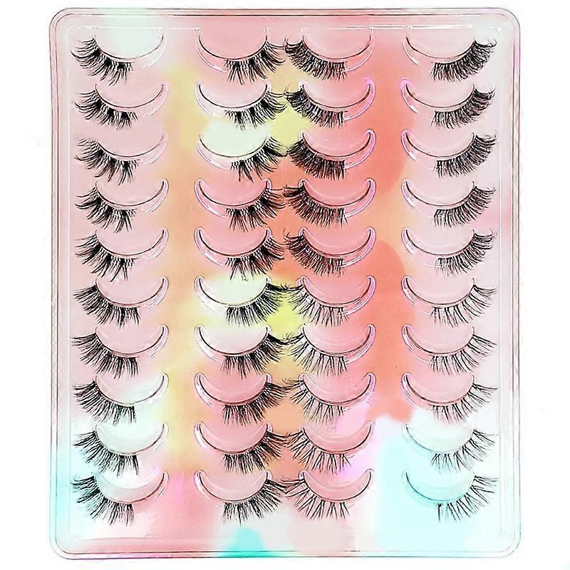 20 Pairs 3D False Eyelashes Soft Short Faux Mink Lashes Sets Pack for Women