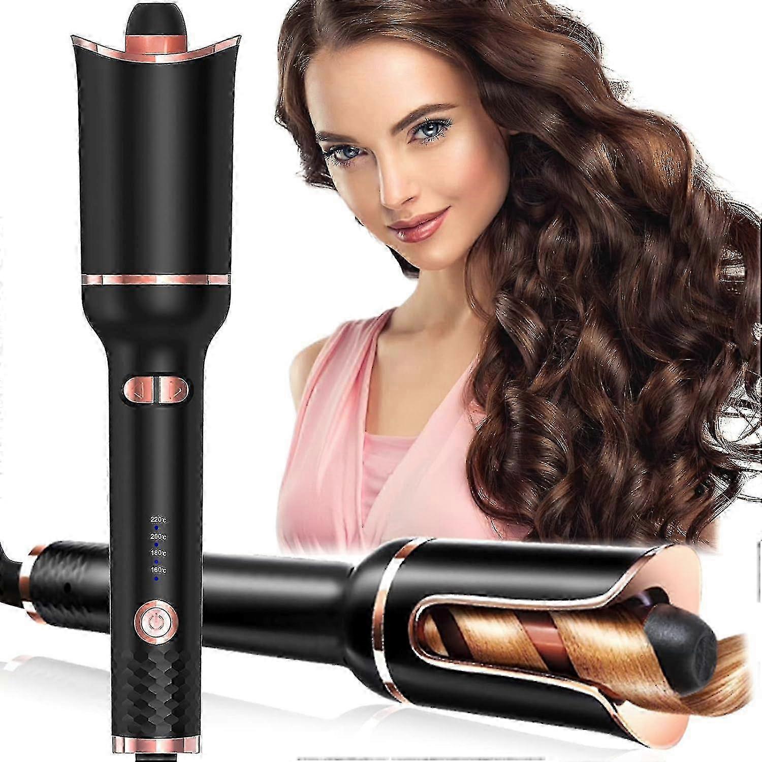 Automatic Curling Iron With 360 Rotating, Automtic Hair Curler With 4 Temps, Fast Heating Ceramic Barrel, Dual Voltage Hair Curlers For Women