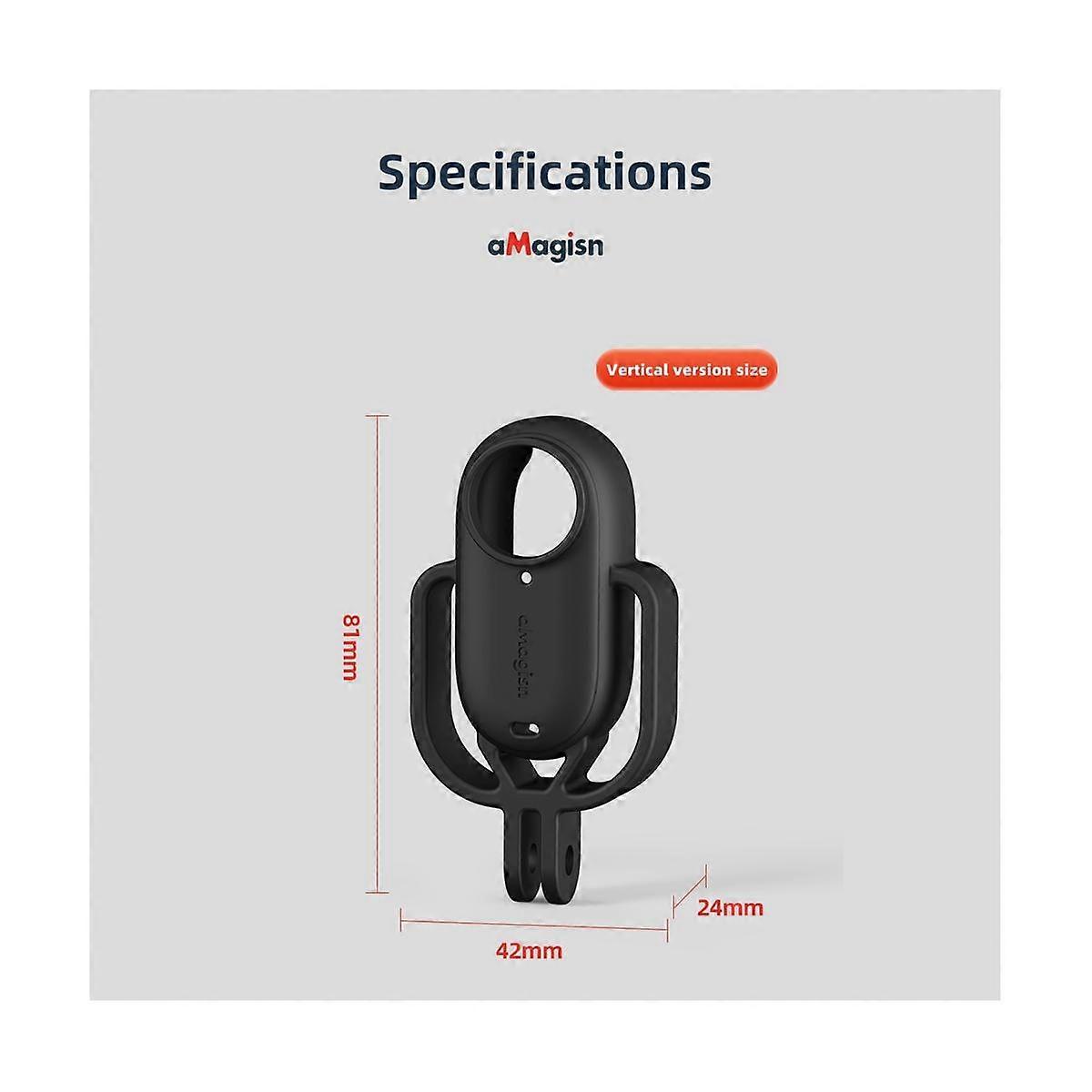 Shockproof Silicone Case for Go 3 Protective Frame Mount 1/4 Thread Adapter Protective Cover,Verti