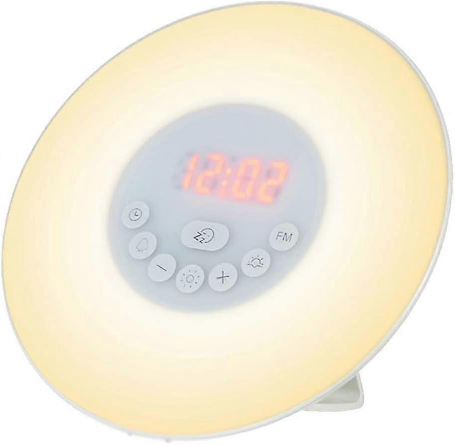 Alarm Clock Digital Alarm Clock Wake Up Light Table LED Lamp Electronic Clock Sunset Alarm Snooze Clock Radio Desk Clock for Bedroom, Bedside, Desk