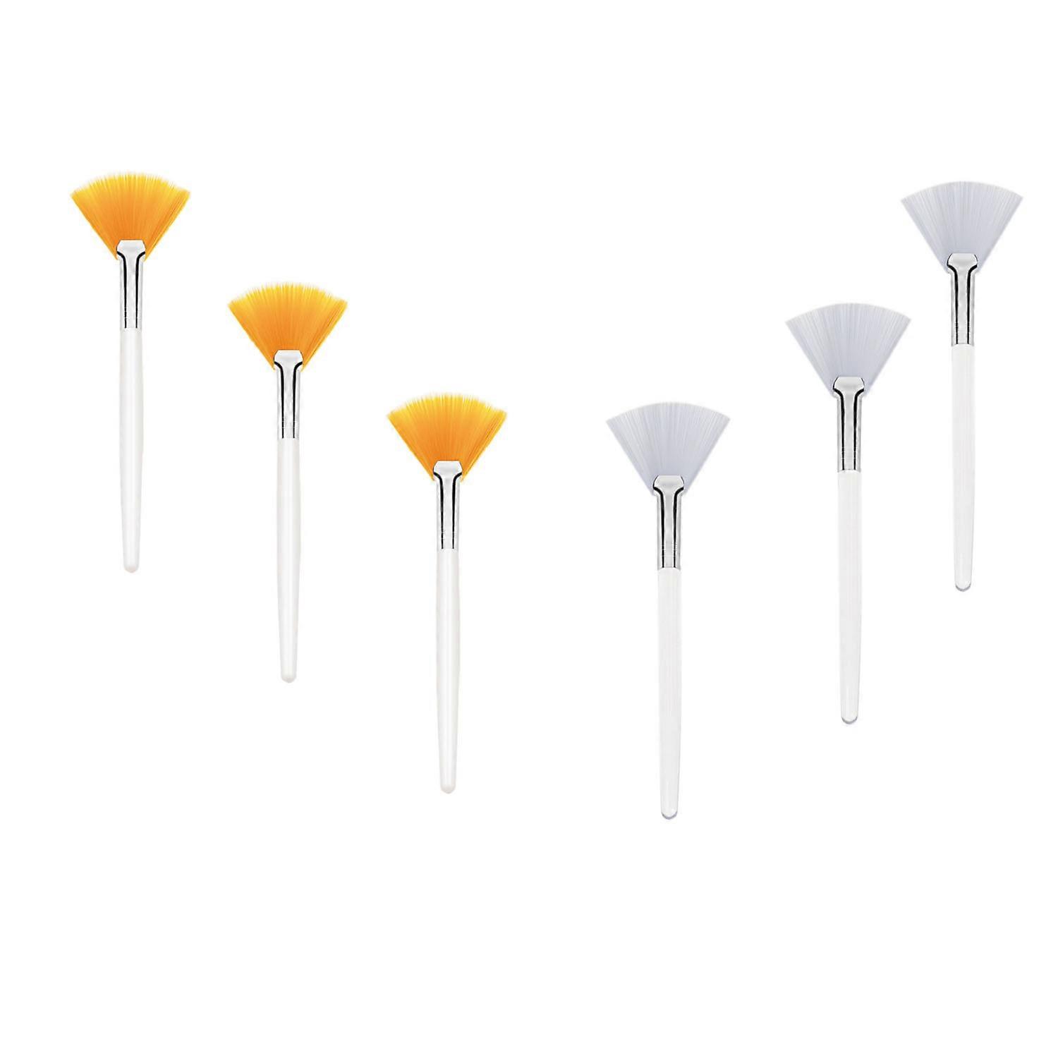 Mask brushes, 6 pcs (white, orange)