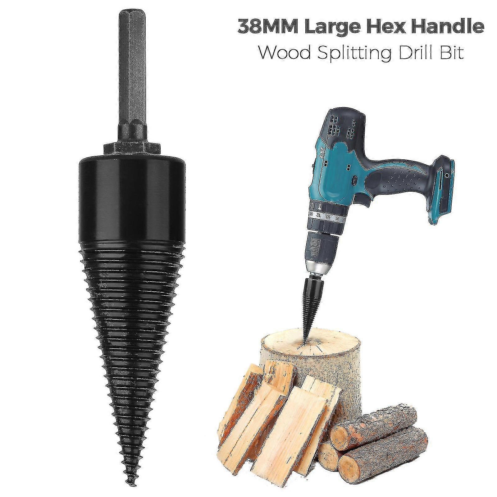 Speed Twist Drill Bit Wood Firewood Log Splitter Screw Splitting Cones Driver