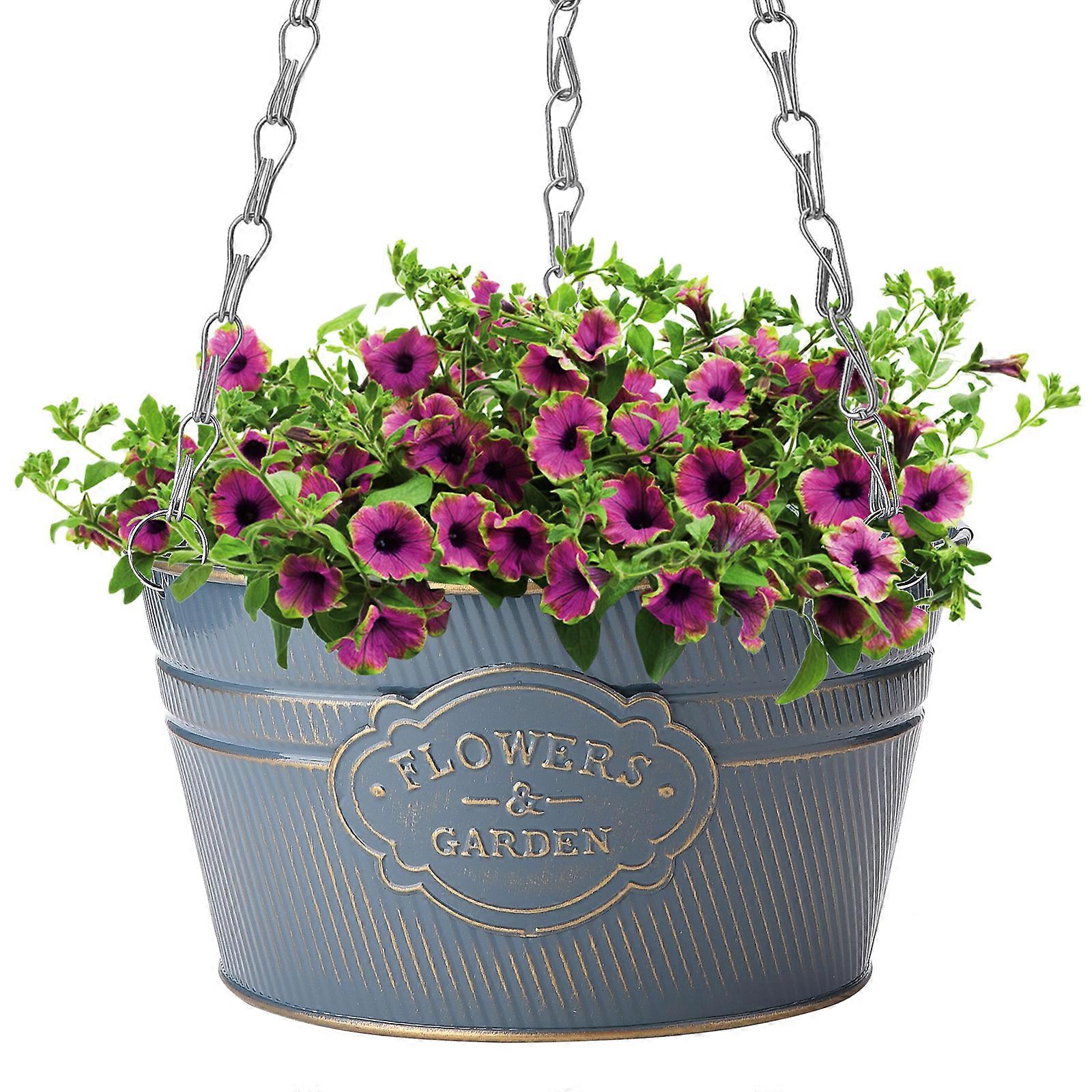 Horticultural Iron Bucket Flower Implement With Iron Chain