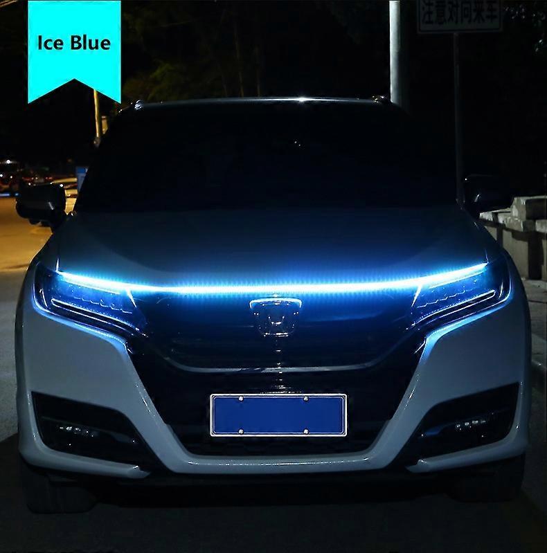 DIY Car Hood Light Strip Daytime Running Strip Scan Lighting IP68 Flexible Decorative Ambient Neon Lamp Atmosphere Backlight 12V