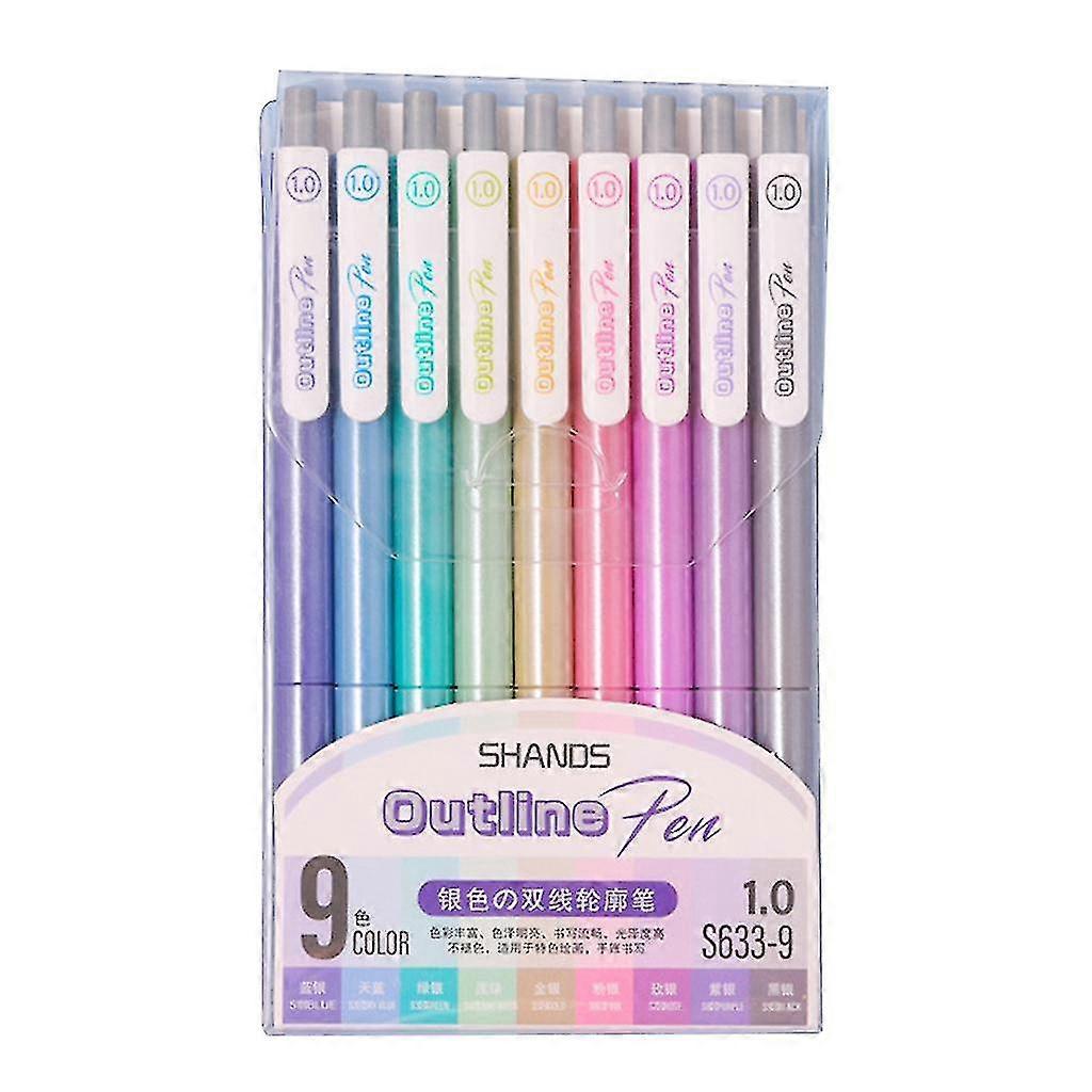 Double Outline Pen Draw Marker Silver Gold Glossy Colors Double-outline Pen