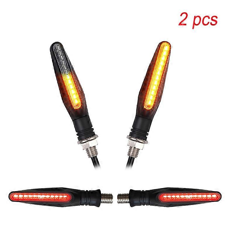 Motorcycle Turn Signals 12 LED Light Flowing Water Blinker Flashing Indicator redTail Stop Signal White daytime running lights.
