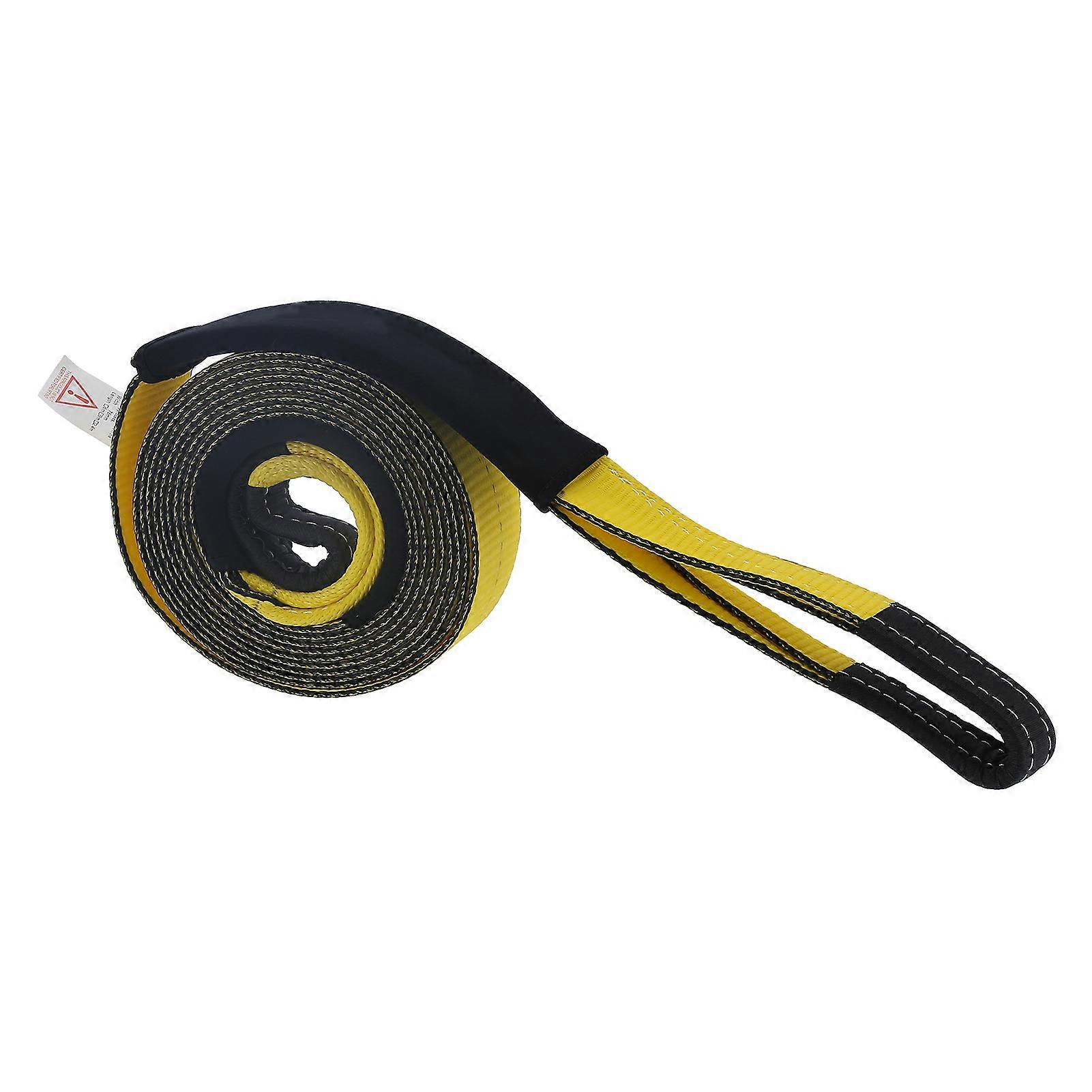 Polyester Towing Rope 19.7ft 12Ton Capacity Shackle Fixed Trailer Accessory Kit