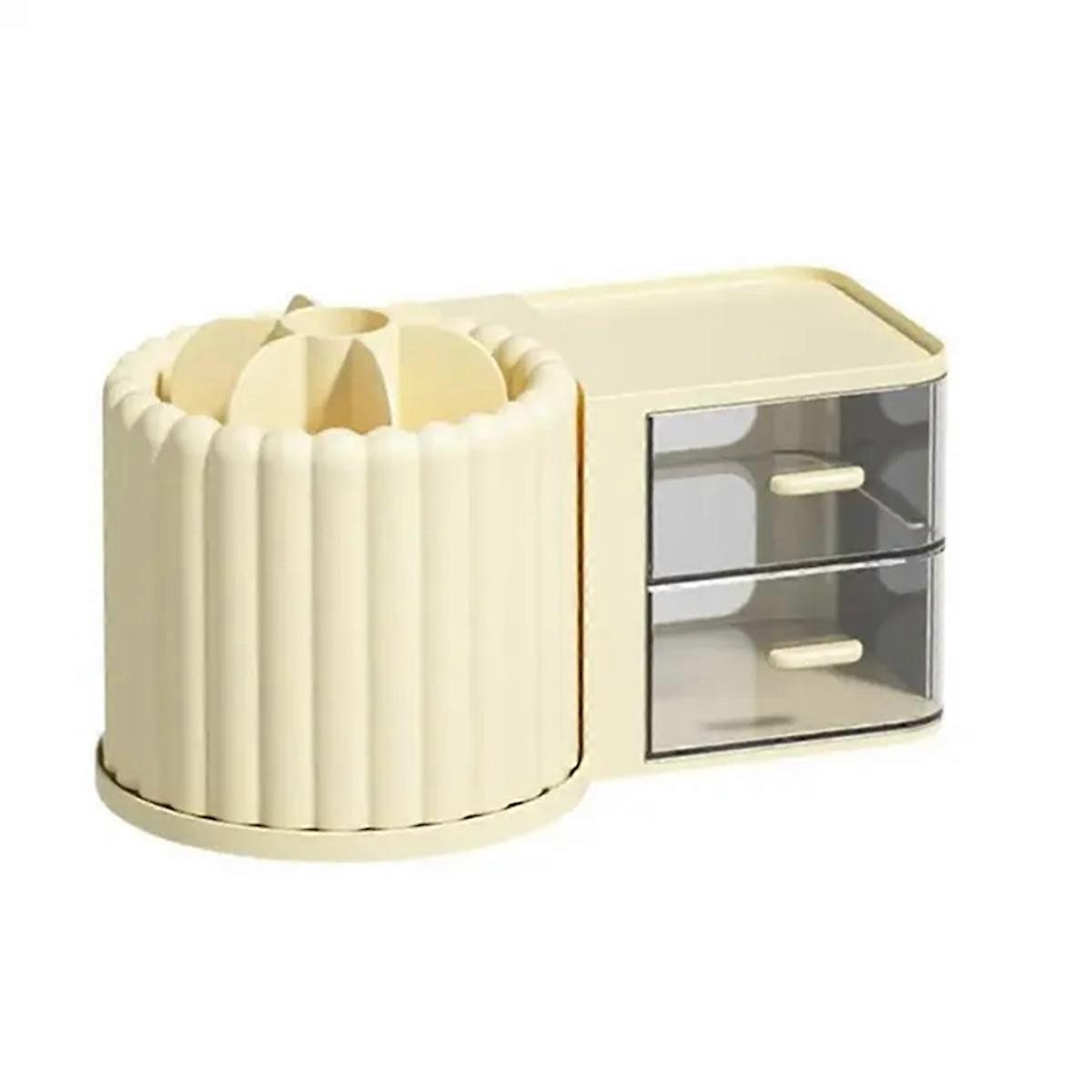 Drawer Cosmetic Storage Box Large Capacity Makeup Organizer Home Skin Care Desktop Lipstick Brush Storage Tool Yellow