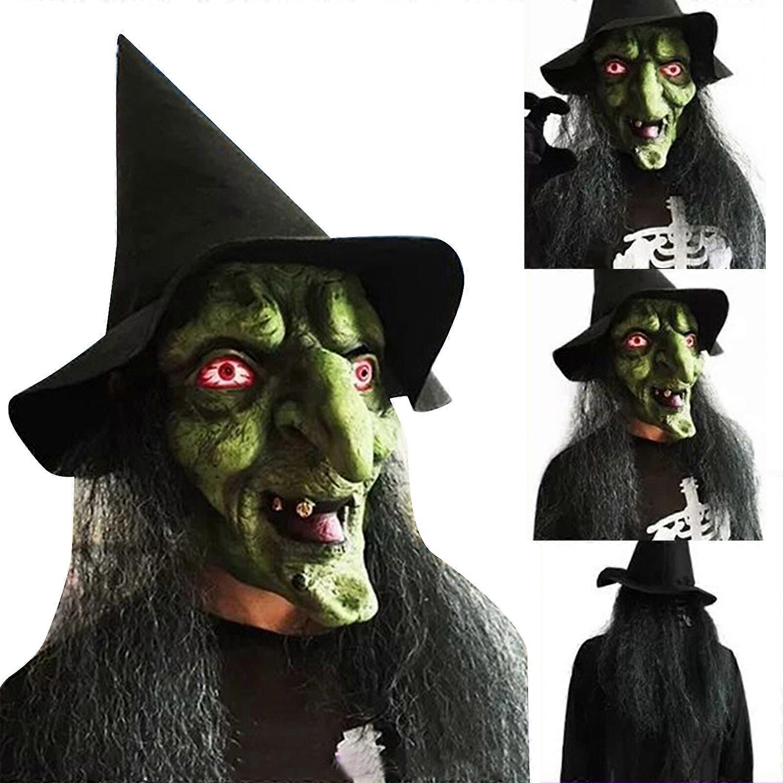 Old Witch Costume Mask Halloween Hair and Headscarf Costume Accessory main image 0
