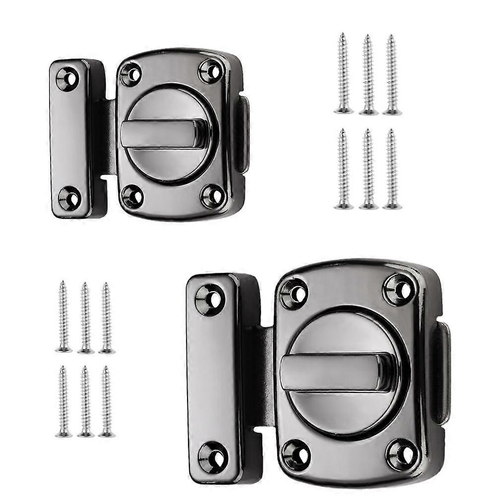 nior2 Pack Brushed Zinc Alloy Rotating Door Catch with Screws, for Cabinet Drawer Furniture Safety