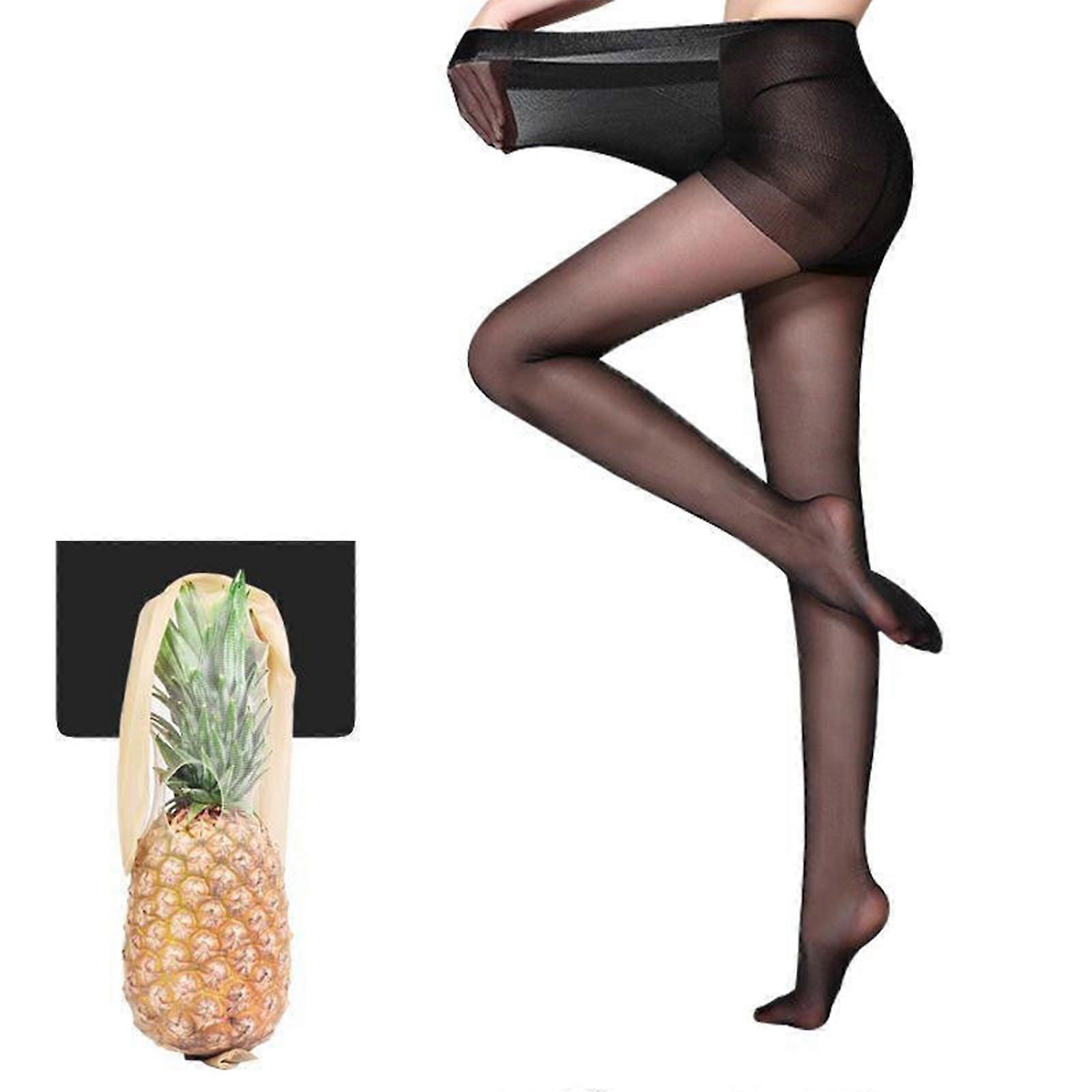 Women's Sexy Transparent Silk Stockings, Women's Sheer High Waist Tights, Anti-detachment Leggings with Support and Reinforced Toes