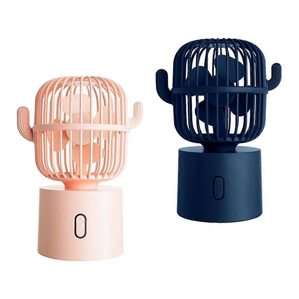 2xMini Handheld Table Rechargeable 80 Degree Auto Rotation Portable Fans