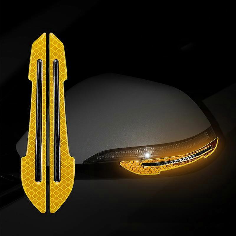 2Pcs/set Car Rearview Mirror Reflective Stickers Auto Styling Night Driving Safety Warning Door Tail Reflector Car Accessories| |