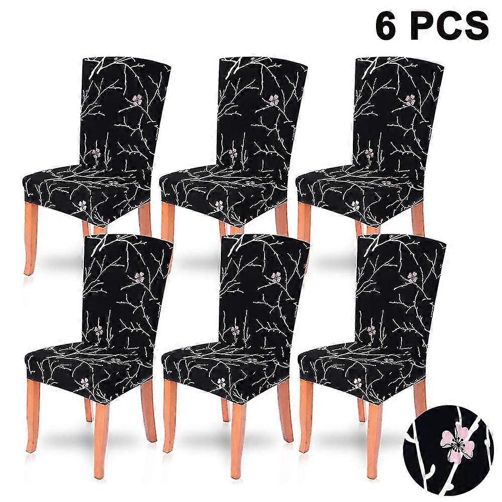 6pcs Super Fit Stretch Removable Washable Short Dining Chair Protector