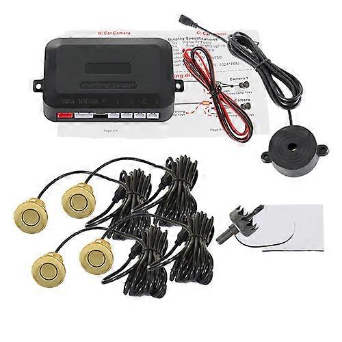 4 Sensors Buzzer 22mm Car Parking Sensor Kit Reverse Backup Radar Sound Alert Indicator Probe System 12V Free Shipping