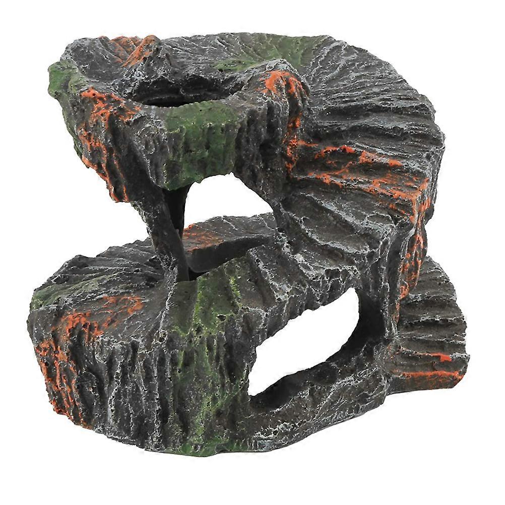 Reptisand Turtle Floating Dock Reptile Rock Hide Cave Tortoise Climb Stone Tortoise Tank Decoration Animal Basking Resting