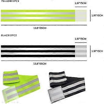 4 Reflective Belts, Reflective Bracelet Reflective Armbands In Two Colors, Outdoor Suitable For Riding, Running, Self-adhesive Seat Belts.